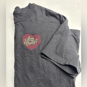 Hanes Black promo tshirt Heart beefy T